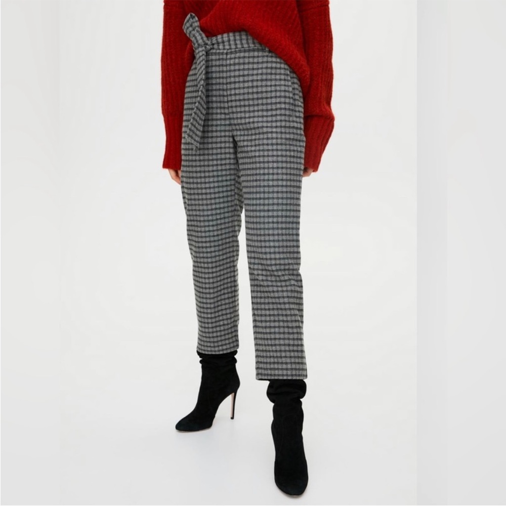 ✨FINAL SALE✨Aritzia Wilfred Jallade Wool Ankle Pants Charcoal Grey Plaid